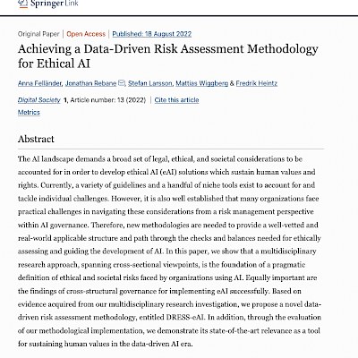 Achieving a Data-Driven Risk Assessment Methodology for Ethical AI