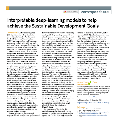 Interpretable deep-learning models to help achieve the Sustainable Development Goals