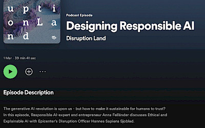 Disruption Land podcast with Anna Felländer on Responsible AI