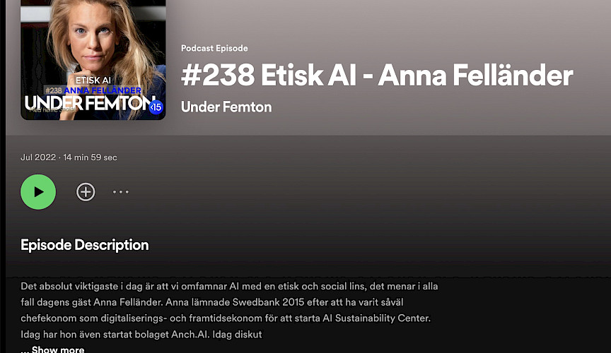 Under Femton podcast with Anna Felländer
